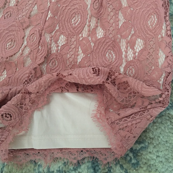 Francesca's geo pink v neck romper - Picture 6 of 9